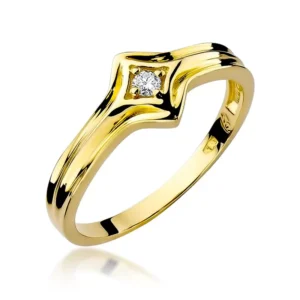 Pierścionek złoty z brylantem 0,05 ct W-29 Au 585