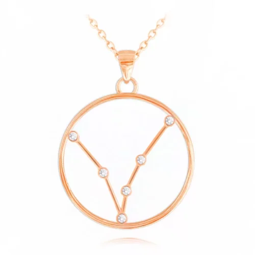 Rose gold naszyjnik RYBY Znak Zodiaku